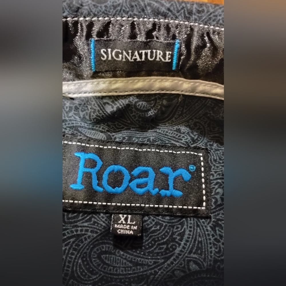 Roar Signature Button Down Shirt Mens XL Black - Picture 11 of 16